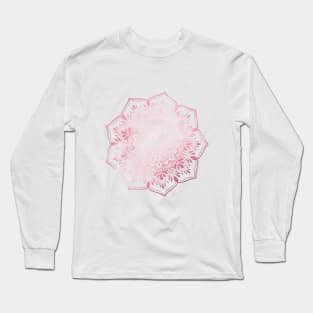 Rose Gold Mandala Meditation Henna Inspired Buddhism Radiate Positivity Radiate Flower Geometric Design Indian Morrocan Yoga tshirt wall art phone case Long Sleeve T-Shirt